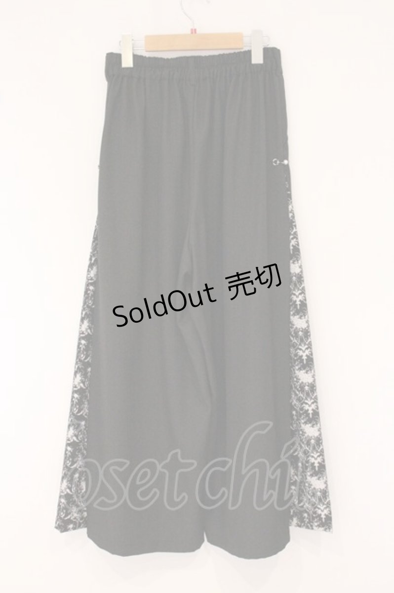 画像3: axes femme / サイド柄切替ワイドパンツ F クロ O-26-05-23-086-AX-SK-OW-OS (3)