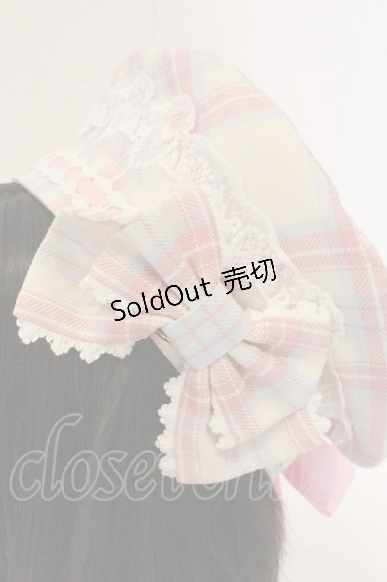 画像3: Angelic Pretty / Sugaryタータンチェックベレー  アイボリー×ピンク O-26-05-23-092-AP-AC-IG-OS (3)