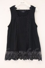 画像1: PINK HOUSE / レース配色カットタンクトップ  クロ O-26-05-23-003-LO-TO-IG-OS (1)