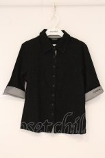 画像1: INGEBORG / グレンチェック切り替えカットブラウス M クロ O-26-05-25-031-LO-BL-OW-OS (1)