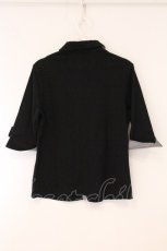 画像3: INGEBORG / グレンチェック切り替えカットブラウス M クロ O-26-05-25-031-LO-BL-OW-OS (3)