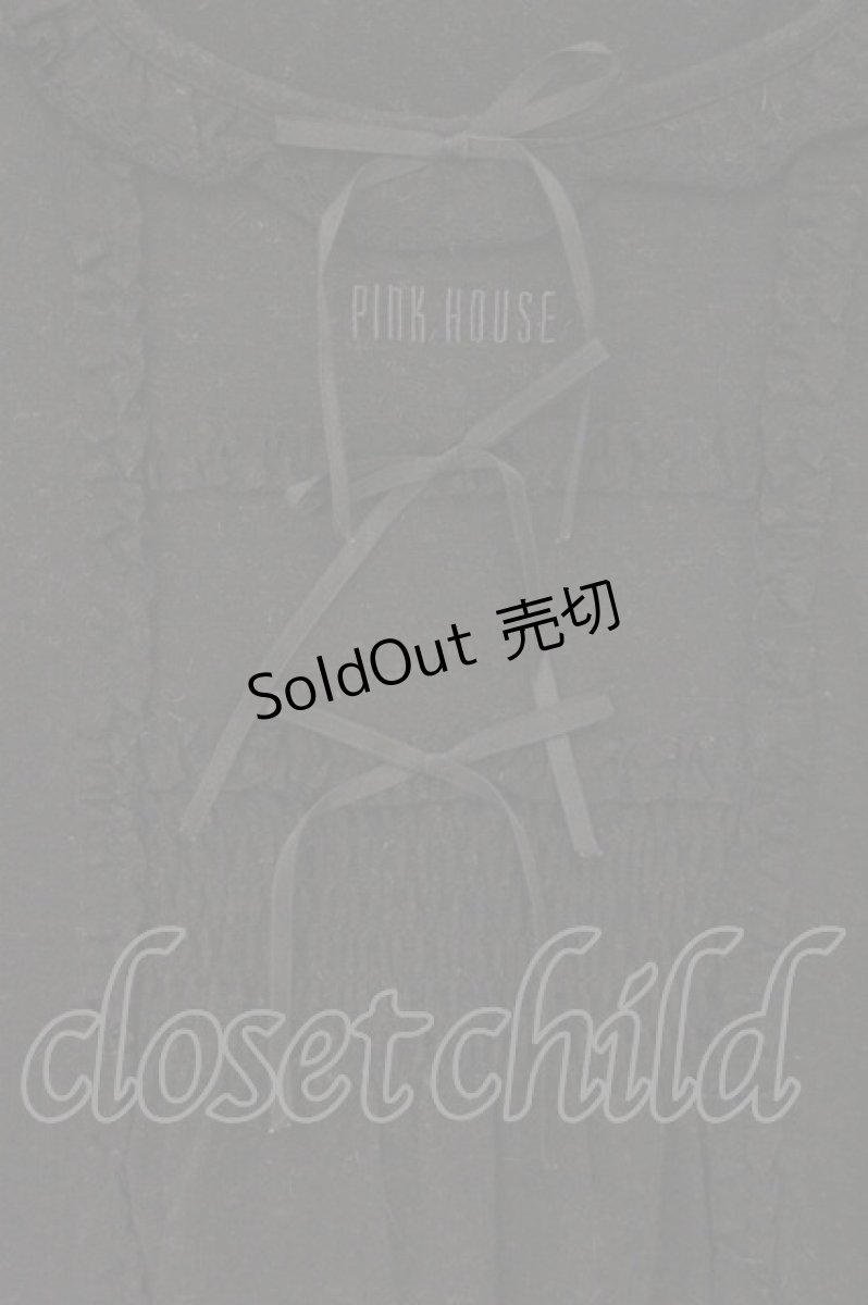 画像2: PINK HOUSE / フリル使いカットソー M クロ O-26-05-25-033-LO-TO-OW-OS (2)