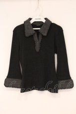 画像1: INGEBORG / 切り替えテレコトップス M クロ O-26-05-25-038-LO-TO-OW-OS (1)