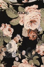 画像2: INGEBORG / 花柄ロゴ刺しゅう五分袖Tシャツ M クロ O-26-05-25-041-LO-TS-OW-OS (2)