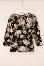 画像3: INGEBORG / 花柄ロゴ刺しゅう五分袖Tシャツ M クロ O-26-05-25-041-LO-TS-OW-OS (3)