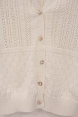 画像2: axes femme / 透かし編み半袖ニットカーディガン F シロ O-26-05-25-049-AX-TO-OW-OS (2)