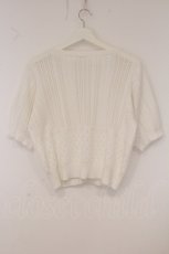 画像3: axes femme / 透かし編み半袖ニットカーディガン F シロ O-26-05-25-049-AX-TO-OW-OS (3)