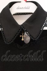 画像2: Secret Honey / 付け襟付き袖レーステレコトップス 0 クロ O-26-05-25-054-CA-TO-OW-OS (2)