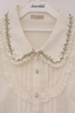 画像2: axes femme POETIQUE / 薔薇モチーフ付ブラウス M キナリ O-26-05-25-056-AX-BL-OW-OS (2)