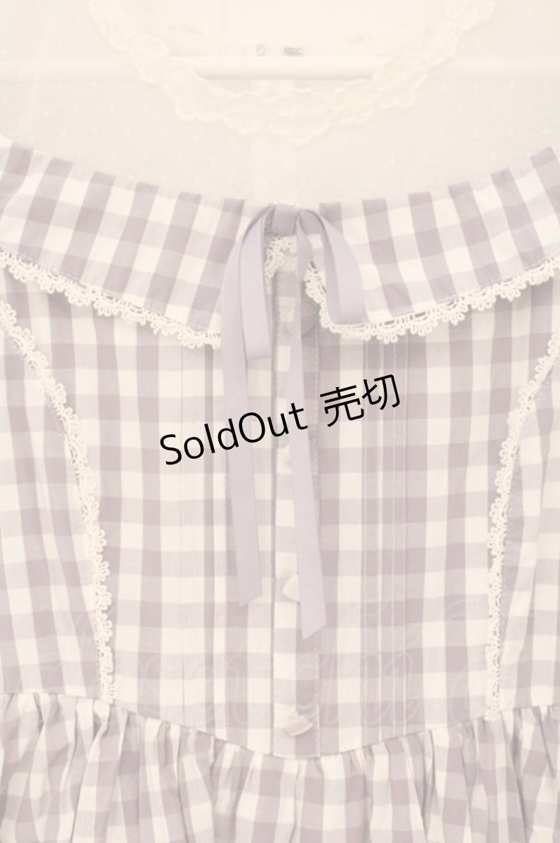 画像2: axes femme POETIQUE / チュール切り替えギンガムワンピース M ラベンダー O-26-05-25-059-AX-OP-OW-OS (2)