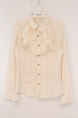 画像1: axes femme / ラッフルフリルブラウス M キナリ O-26-05-25-060-AX-BL-OW-OS (1)