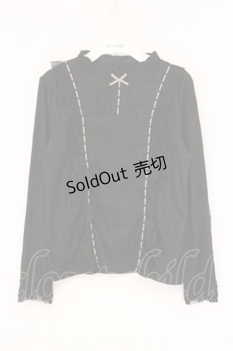 画像1: axes femme / はしごレースデザインプルオーバー M クロ O-26-05-25-062-AX-TO-OW-OS (1)