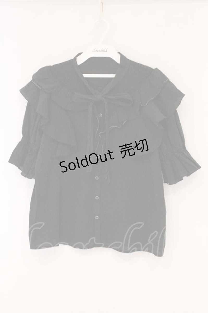 画像1: axes femme / リボンデザインコットンブラウス F クロ O-26-05-25-077-AX-BL-OW-OS (1)