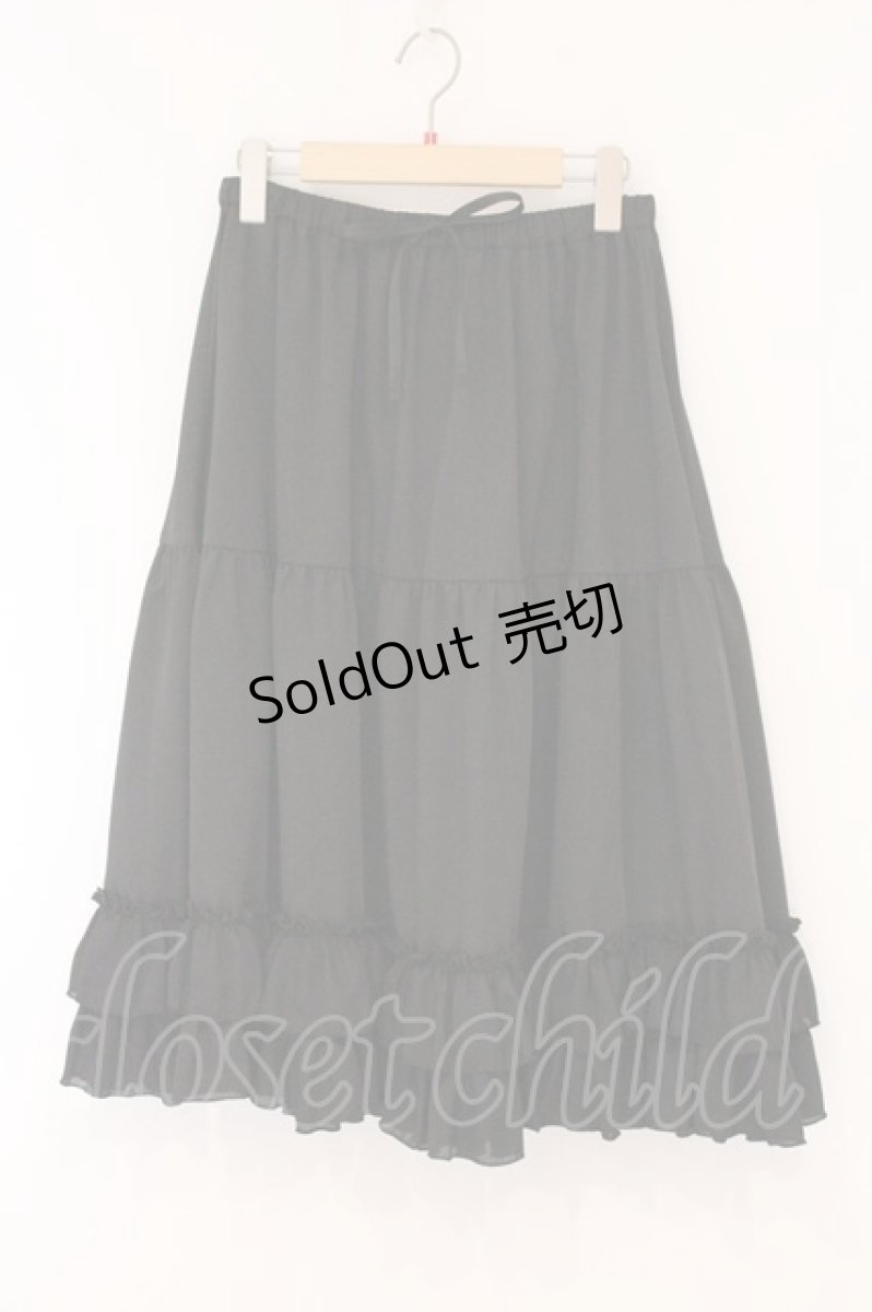 画像1: axes femme kawaii / ミディフリルペチスカート M クロ O-26-05-25-081-AX-SK-OW-OS (1)