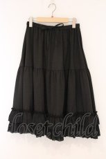 画像1: axes femme kawaii / ミディフリルペチスカート M クロ O-26-05-25-081-AX-SK-OW-OS (1)