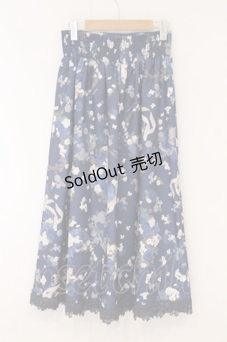 画像3: axes femme / ローズリース柄スカート F ブルー O-26-05-25-090-AX-SK-IG-OS (3)
