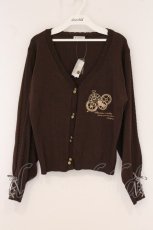 画像1: axes femme / 時計×歯車刺繍ニットカーディガン F ブラウン O-26-05-25-094-AX-TO-IG-OS (1)