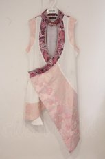 画像1: Qutie Frash / 胸開きチャイナチュニック  ピンク×ホワイト O-26-05-25-013-QU-OP-IG-OS (1)
