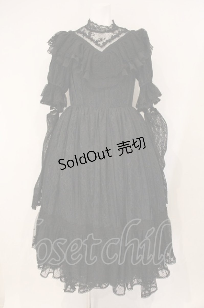 画像1: Miss Point（海外ロリータブランド） / Rosa Osmanthus ワンピース  クロ O-26-05-25-015-LO-OP-IG-OS (1)