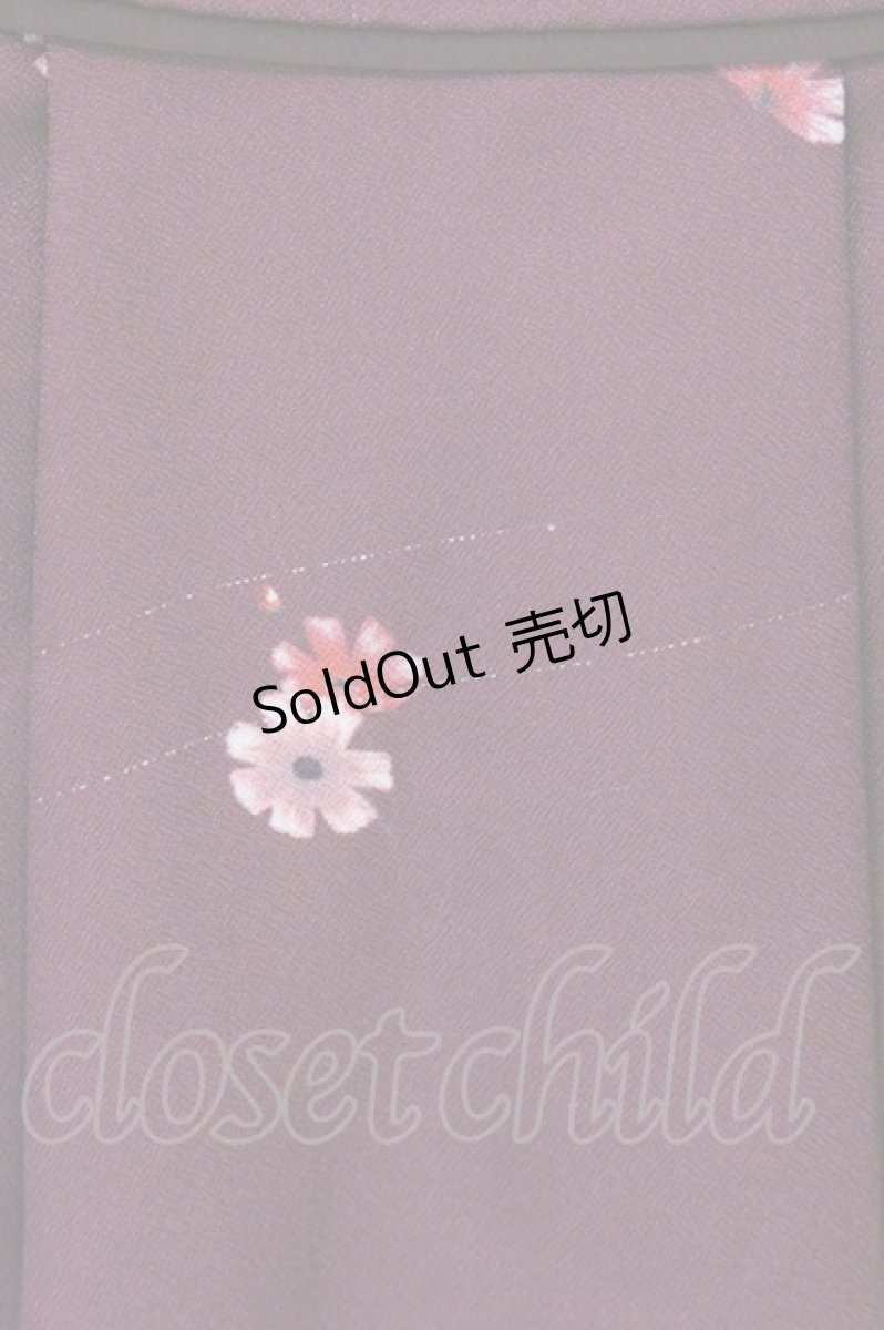画像3: axes femme / コスモス柄ワンピース M ワイン O-26-05-26-033-AX-OP-OW-OS (3)