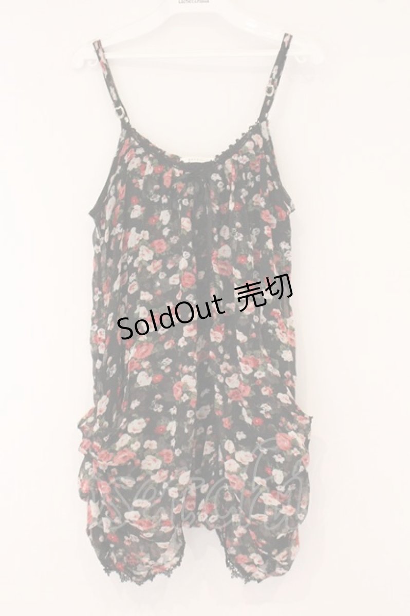 画像1: axes femme / 花柄ベビードール風チュニック M クロ O-26-05-26-040-AX-TO-OW-OS (1)