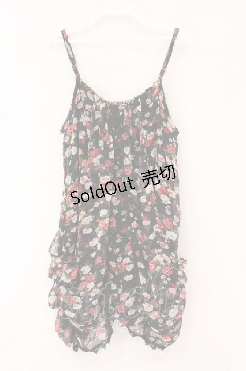 画像3: axes femme / 花柄ベビードール風チュニック M クロ O-26-05-26-040-AX-TO-OW-OS (3)