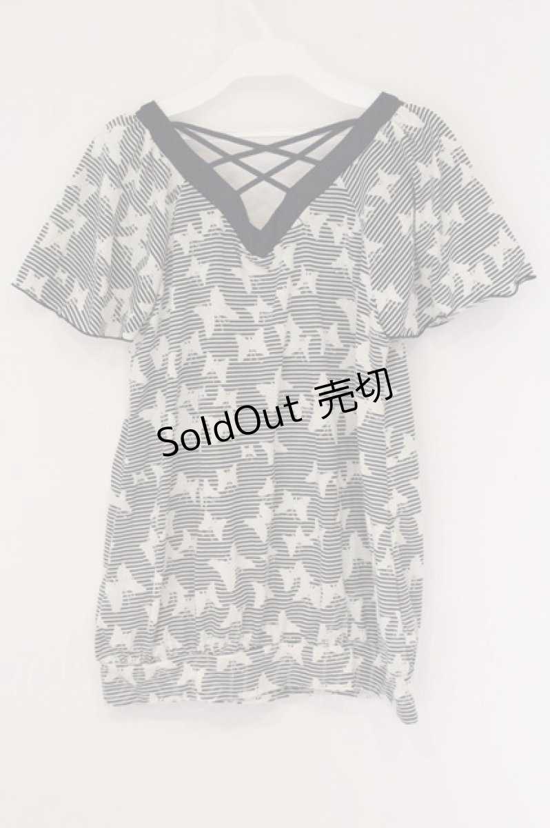 画像3: axes femme / 蝶×ボーダープルオーバー M ネイビー O-26-05-26-057-AX-TO-OW-OS (3)