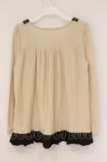 画像3: axes femme / 薔薇モチーフ使いプリーツプルオーバー M キナリ×ブラウン O-26-05-26-059-AX-TO-OW-OS (3)