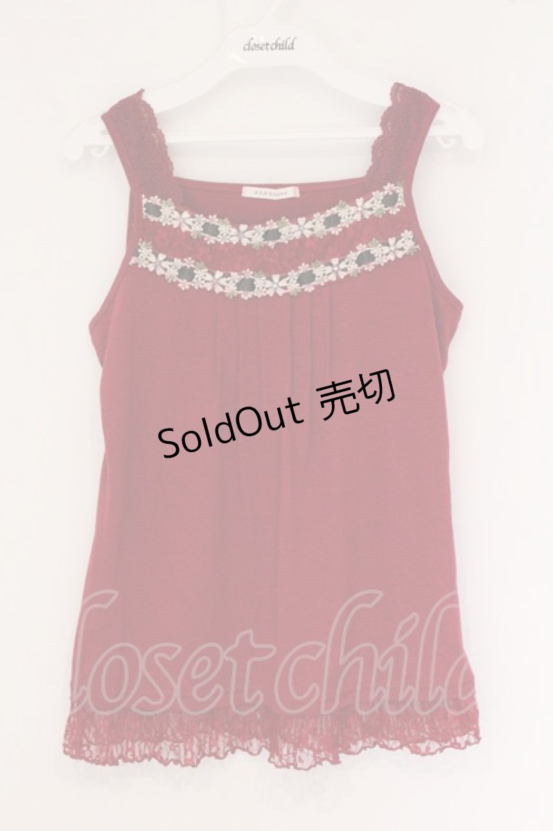 画像1: axes femme / リボン通しタンクトップ M アカ O-26-05-26-067-AX-TO-OW-OS (1)