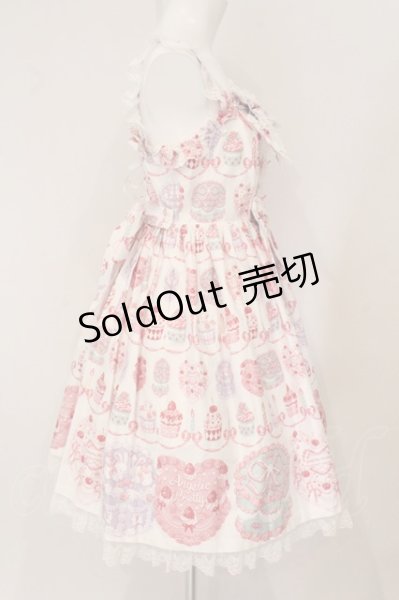 Angelic Pretty / Happy Cakesリボンジャンパースカート オフシロ O-26