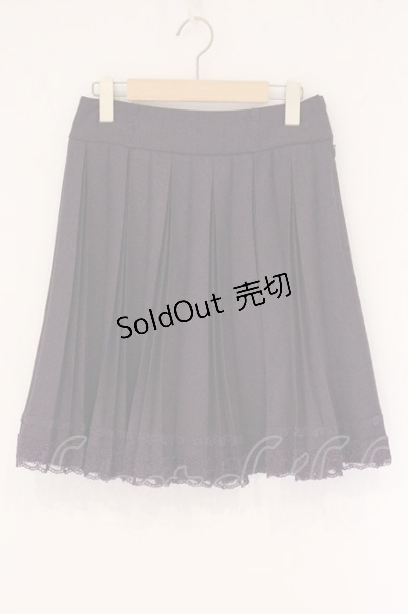 画像1: axes femme / 裾レース使いプリーツスカート M パープル O-26-05-26-084-AX-SK-OW-OS (1)
