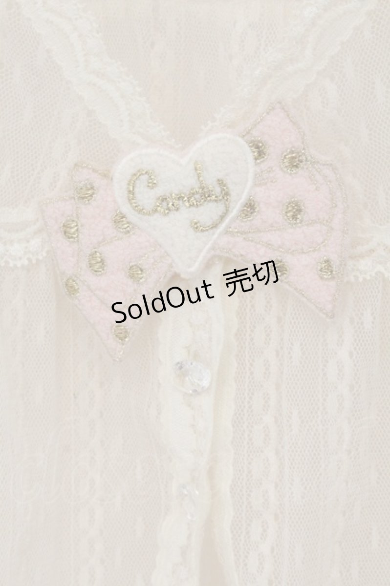 画像2: Candy Stripper / ワッペンリボンレースキャミビスチェ F アイボリー O-26-05-26-109-PU-TO-IG-OS (2)