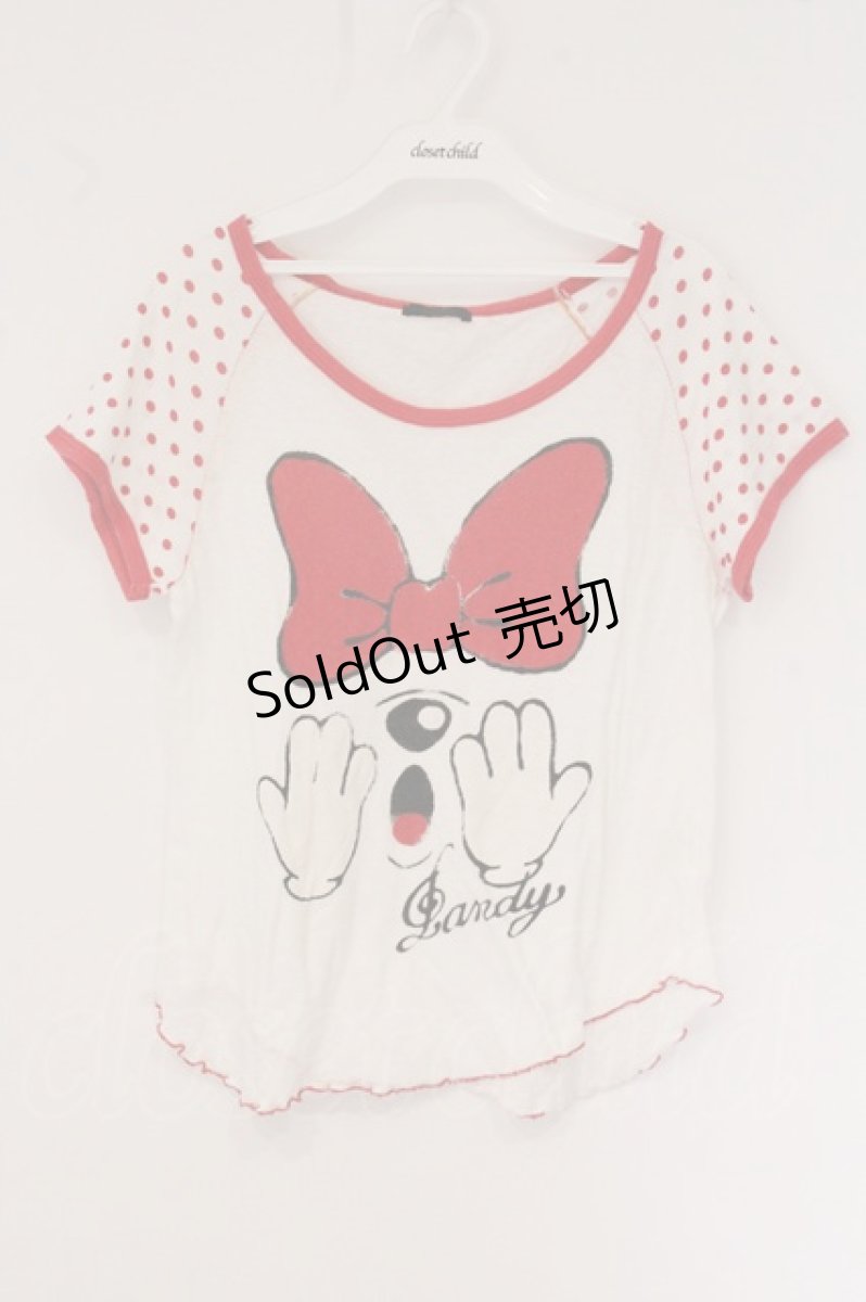 画像1: Candy Stripper / キャラクタープリントスクエアTシャツ 2 ホワイト×レッド O-26-05-26-110-PU-CO-IG-ZT537 (1)