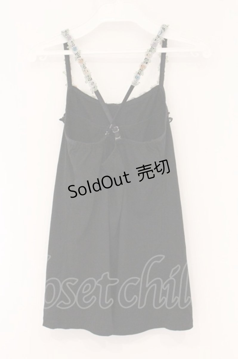 画像3: axes femme / フラワー装飾キャミソール  クロ O-26-05-26-024-AX-TO-YM-OS (3)