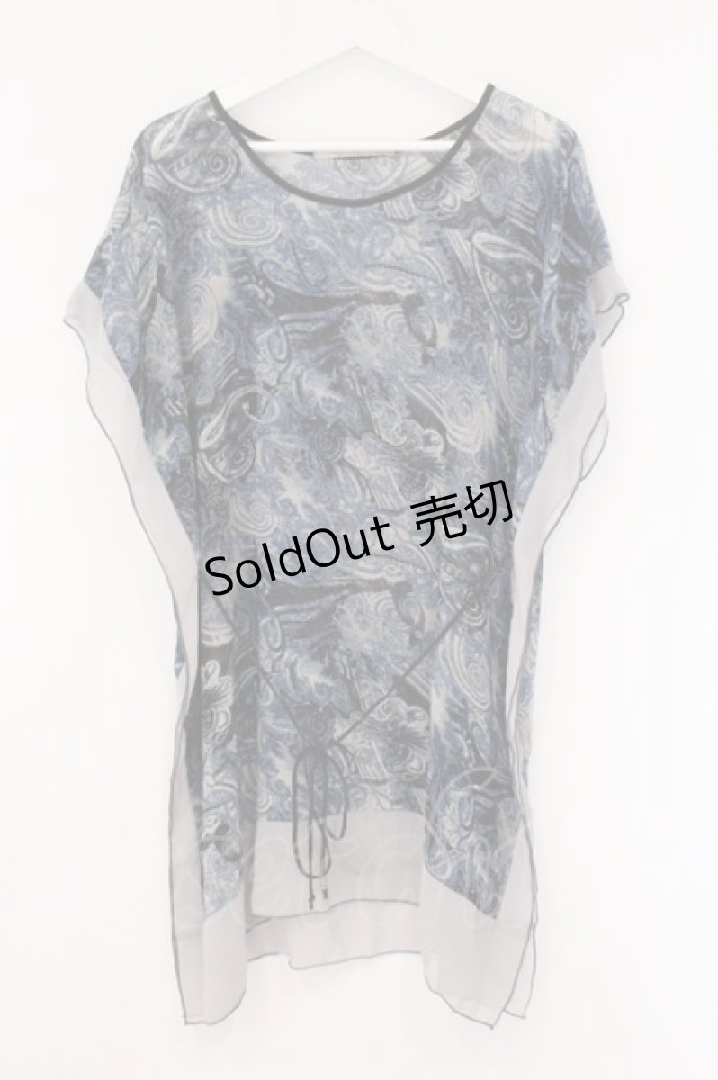 画像1: Rozen Kavalier / 総柄シフォンチュニック  ブルー×グレー O-26-05-28-001-OO-TO-OW-OS (1)