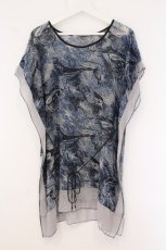画像1: Rozen Kavalier / 総柄シフォンチュニック  ブルー×グレー O-26-05-28-001-OO-TO-OW-OS (1)