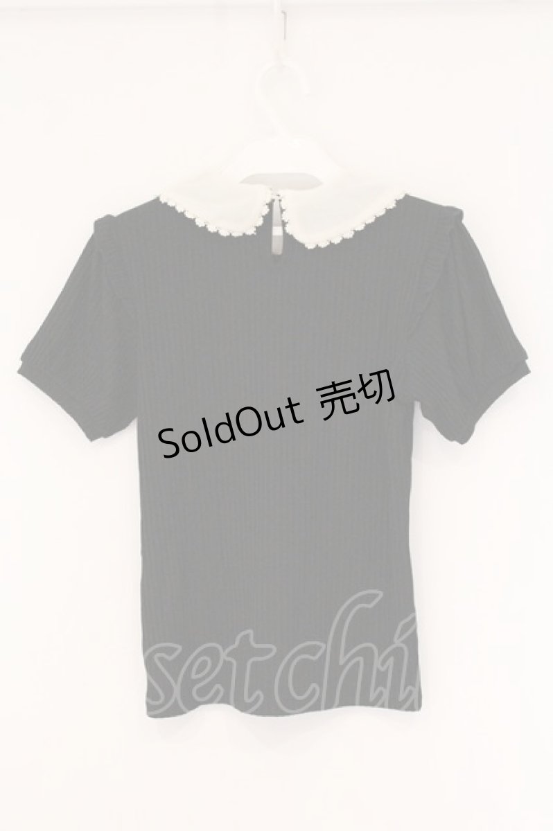 画像3: axes femme POETIQUE / フラワーリボン刺繍襟プルオーバー M クロ O-26-05-28-033-AX-TO-OW-OS (3)