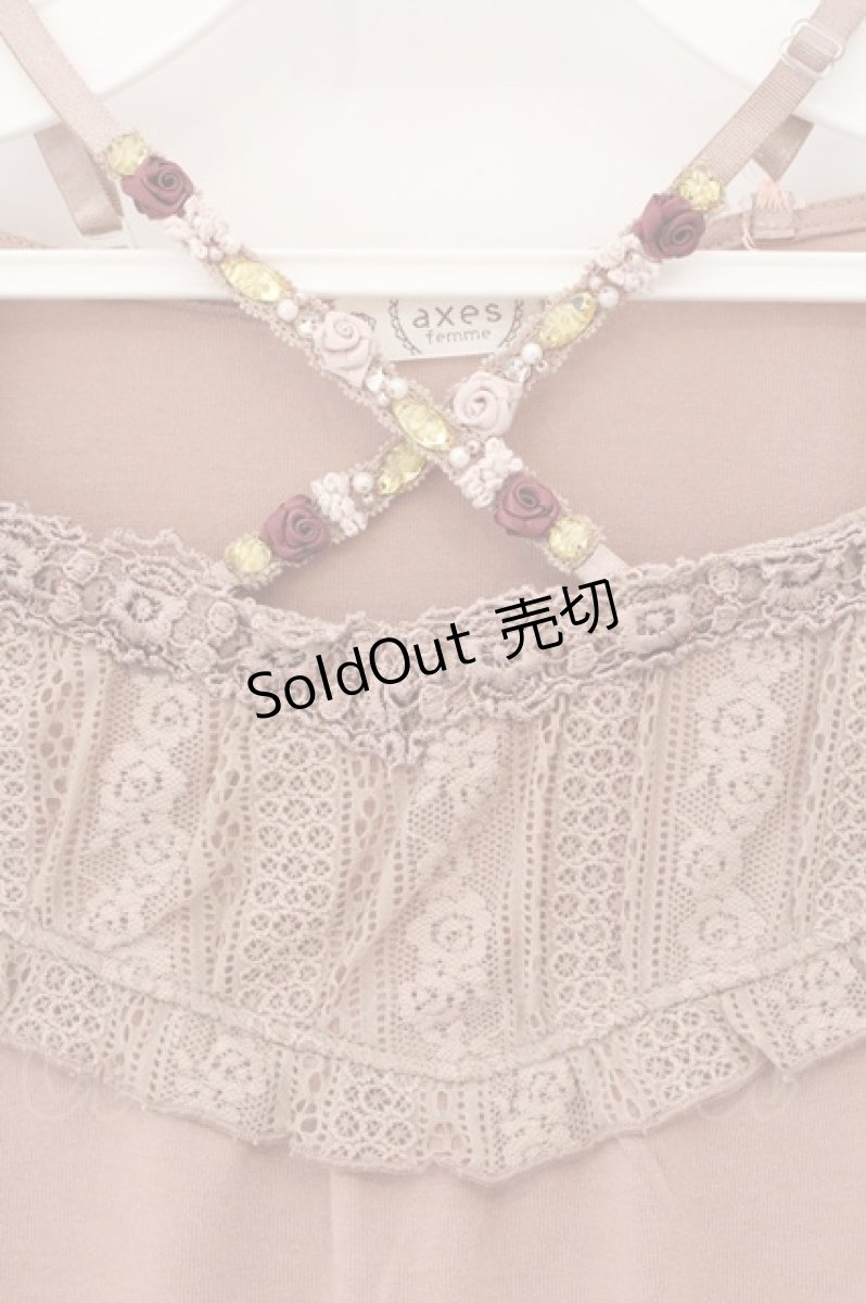 画像2: axes femme / 薔薇クロスストラップインナー M ピンク O-26-05-28-039-AX-TO-OW-OS (2)