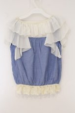 画像3: axes femme / カットワークレースプルオーバー M ブルー O-26-05-28-042-AX-TO-OW-OS (3)