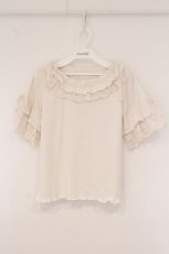 画像1: axes femme / フリル×レースリボンプルオーバー F シロ O-26-05-28-050-AX-TO-OW-OS (1)