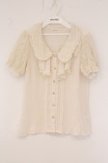 画像1: axes femme / フェミニンラッフルブラウス M ピンク O-26-05-28-054-AX-BL-OW-OS (1)