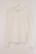 画像1: axes femme / パール&ラインストーン総レーストップス M シロ O-26-05-28-057-AX-TO-OW-OS (1)