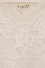 画像2: axes femme / パール&ラインストーン総レーストップス M シロ O-26-05-28-057-AX-TO-OW-OS (2)