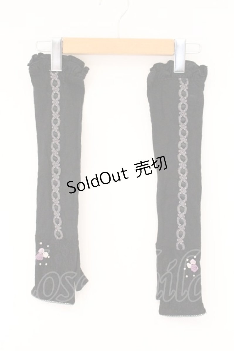 画像1: axes femme / プチバラ使いアームカバー  クロ O-26-05-28-059-AX-ZA-OW-OS (1)
