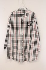 画像1: NieR Clothing / 刺繍入りチェックシャツ F ホワイト O-26-05-28-060-PU-BL-YM-OS (1)