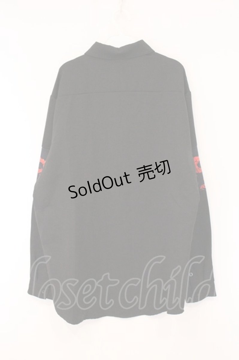 画像3: NieR Clothing / ローズ柄ブロッキングプルオーバーシャツ  ブラックｘレッド O-26-05-28-061-PU-TO-YM-ZI (3)