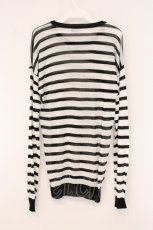 画像3: NieR Clothing / ボーダー薄手ニット F ブラックｘホワイト O-26-05-28-062-PU-TO-YM-OS (3)