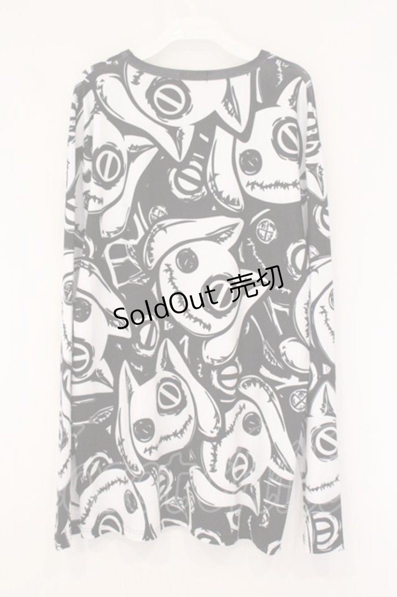 画像3: NieR Clothing / 総柄スムースカットソー F ブラックｘホワイト O-26-05-28-063-PU-TO-YM-ZI (3)