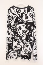 画像3: NieR Clothing / 総柄スムースカットソー F ブラックｘホワイト O-26-05-28-063-PU-TO-YM-OS (3)