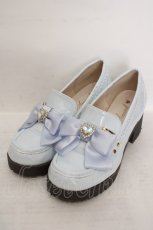 画像1: Amavel / ビジューリボン付ローファーパンプス L サックス O-26-05-28-1060-CA-BG-OW-OS (1)